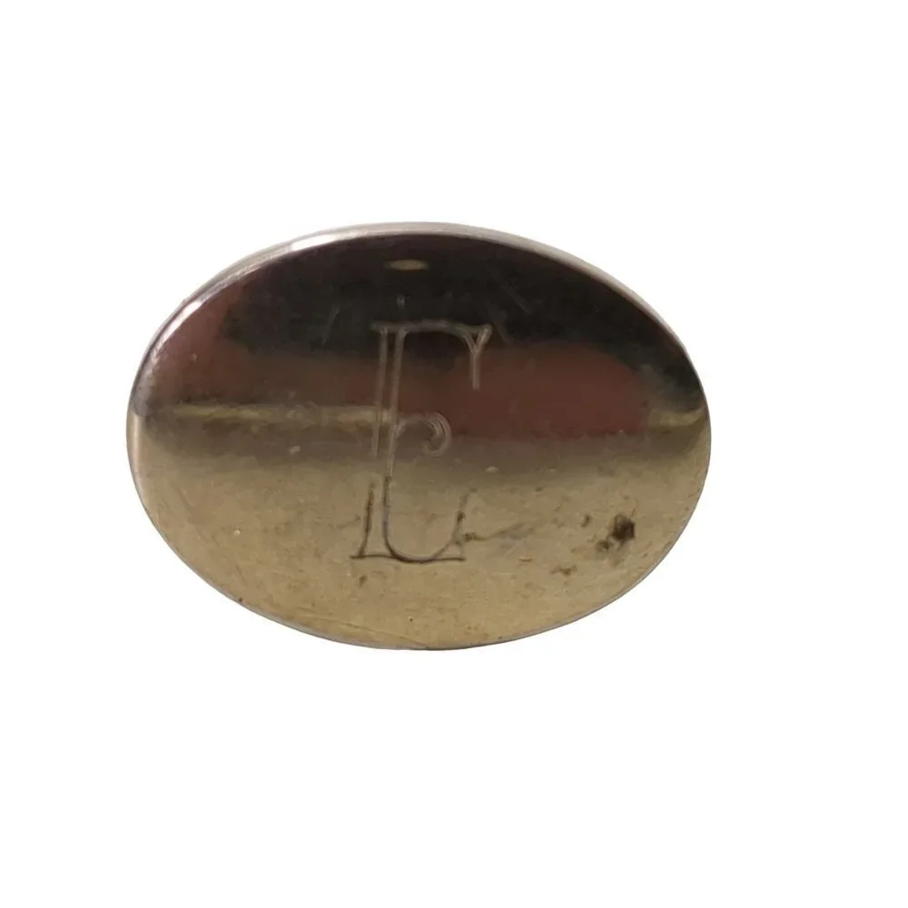 Vintage Cufflinks‎ E Monogram Gold Tone Oval
